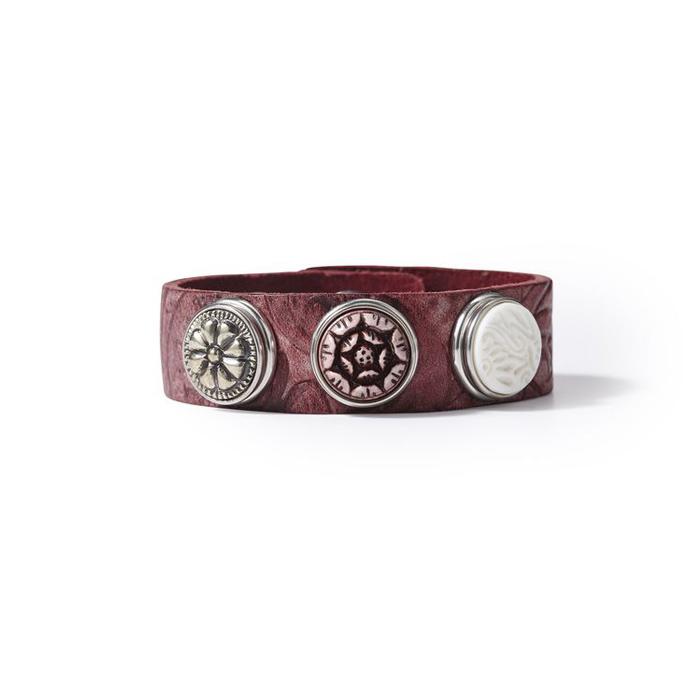 NOOSA Original classic bracelet embossed bordeaux