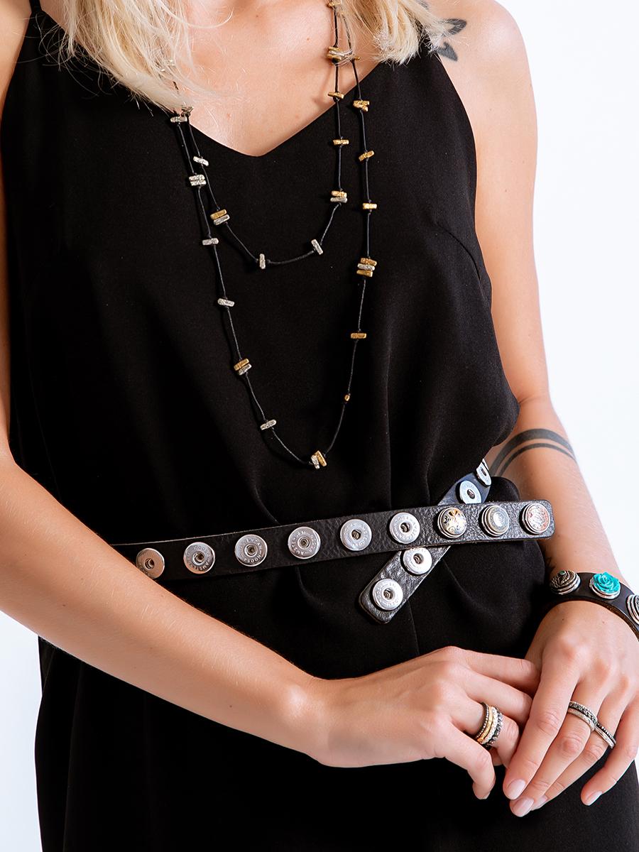 NOOSA Original Classic Narrow Allover Belt Black