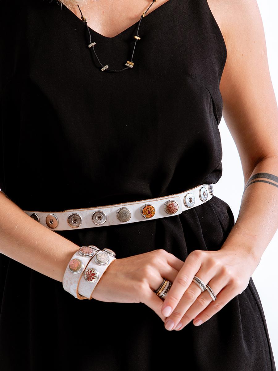 NOOSA Original Classic Narrow Allover Belt White