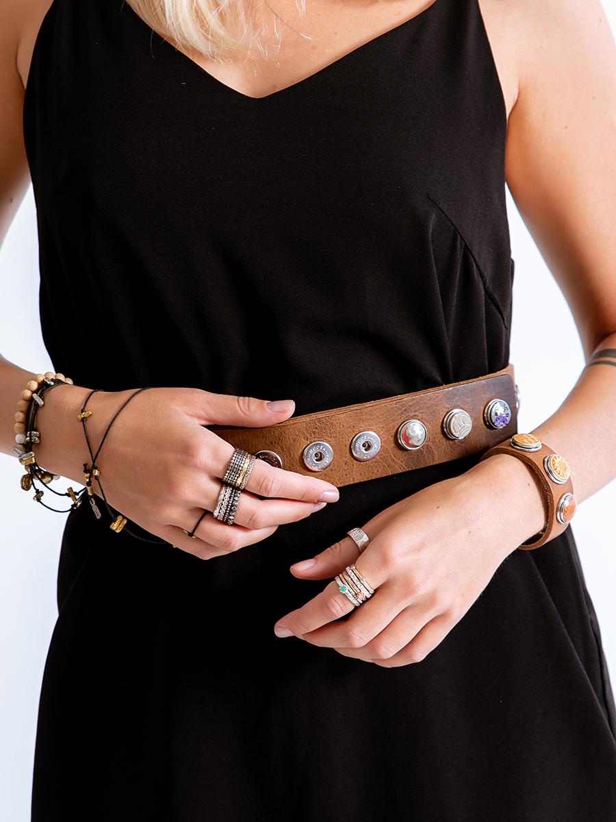 NOOSA Original Classic Wide Allover Belt Brown