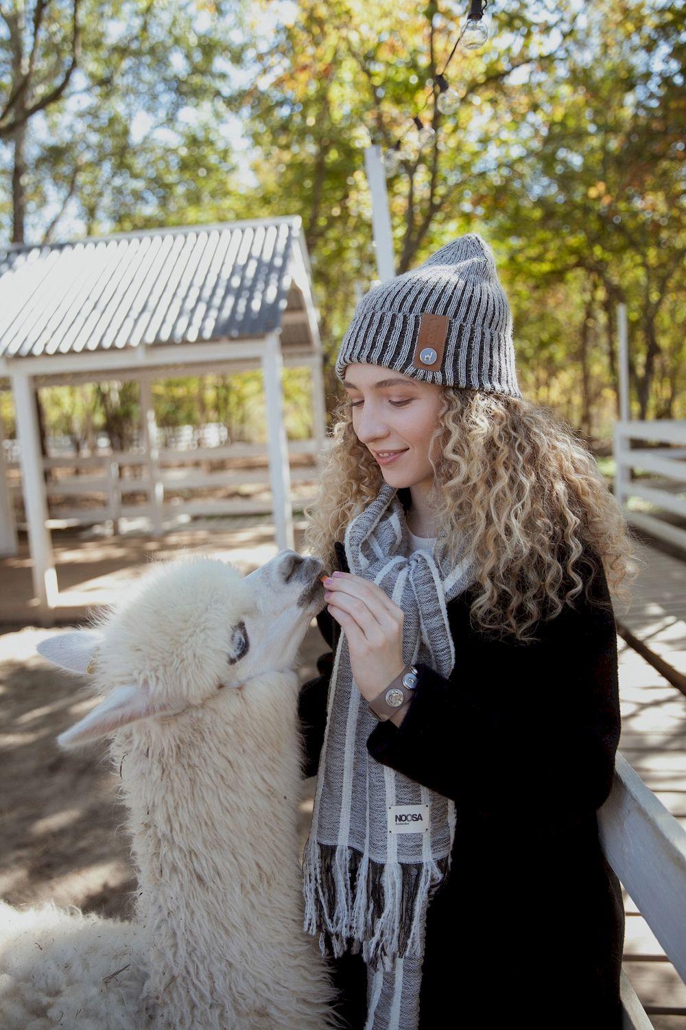 NOOSA Pachamama Alpaca Beanie Hat Grey