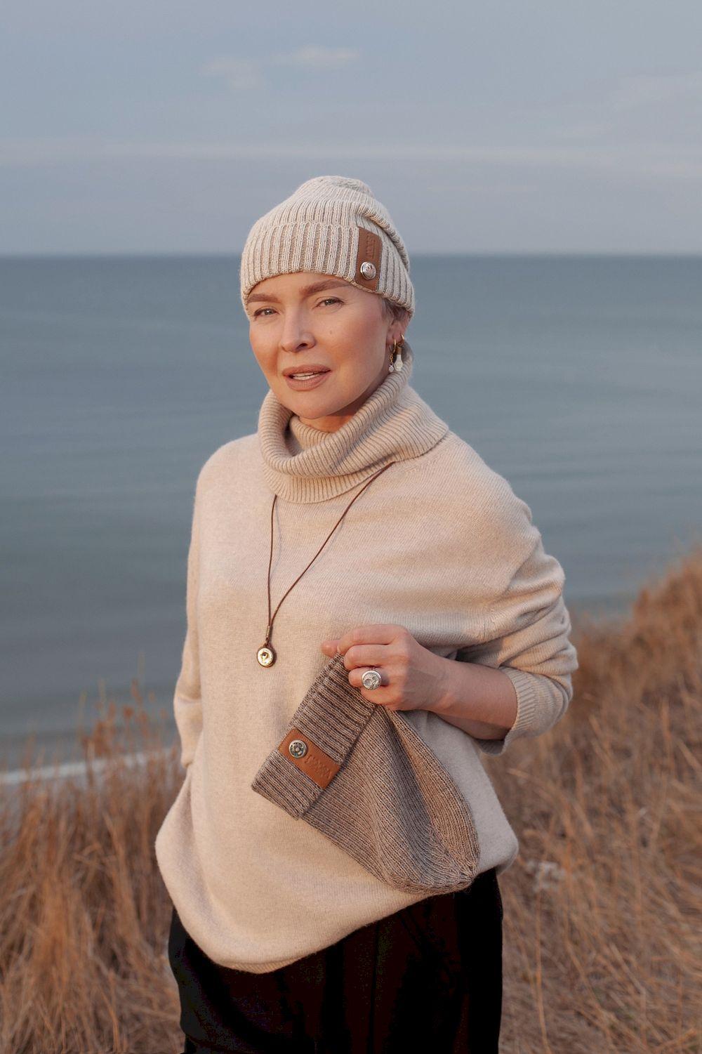 NOOSA Pachamama Alpaca Beanie Hat Latte Melange