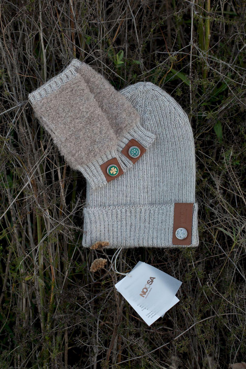 NOOSA Pachamama Alpaca Beanie Hat Latte Melange