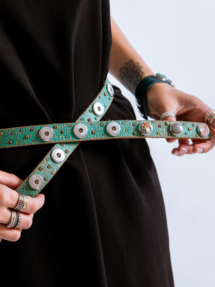 NOOSA Pattern Belt Turquoise