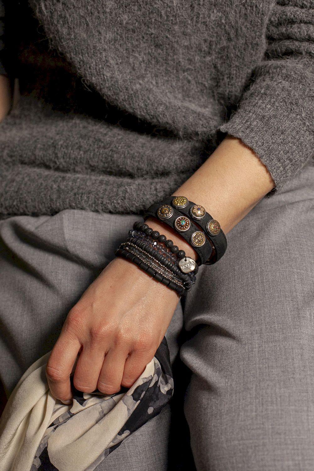 NOOSA Petite classic double bracelet black