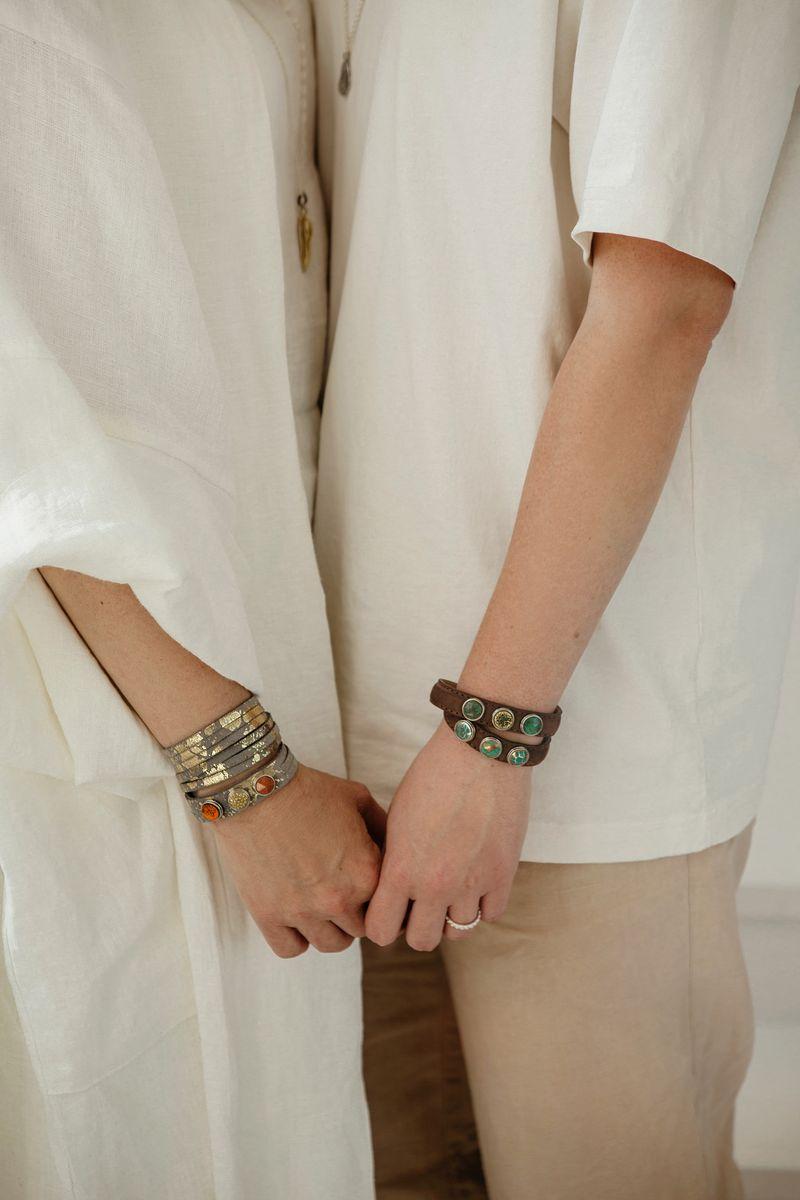 NOOSA Petite classic double bracelet brown