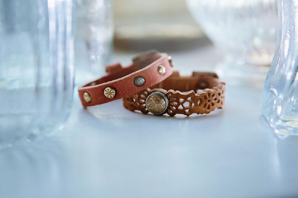 NOOSA Petite Nubuck Studds Bracelet Pink