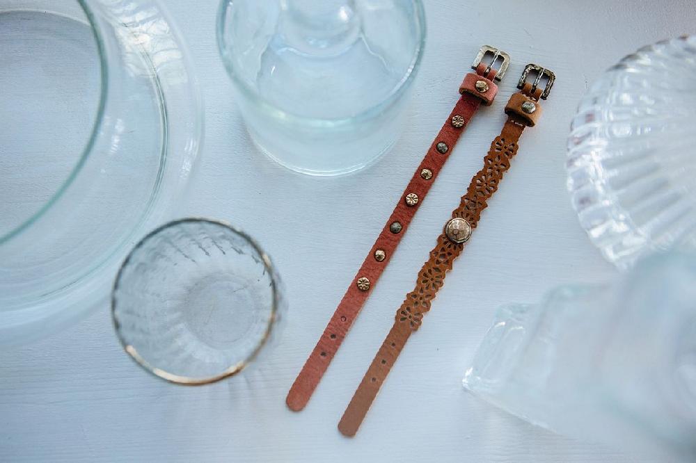 NOOSA Petite Nubuck Studds Bracelet Pink