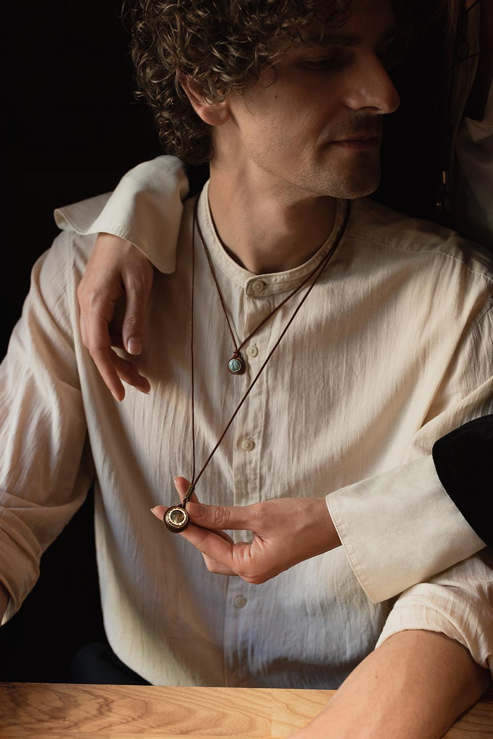 NOOSA Petite Sol Leather Necklace Mid Brown