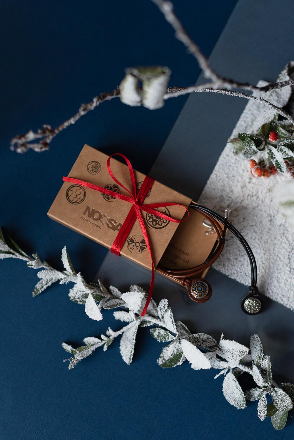 NOOSA Petite Sol Leather Necklace Mid Brown