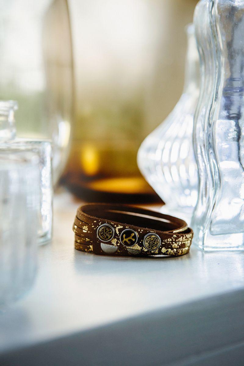 NOOSA Petite Triple Bracelet Golden Foil Natural