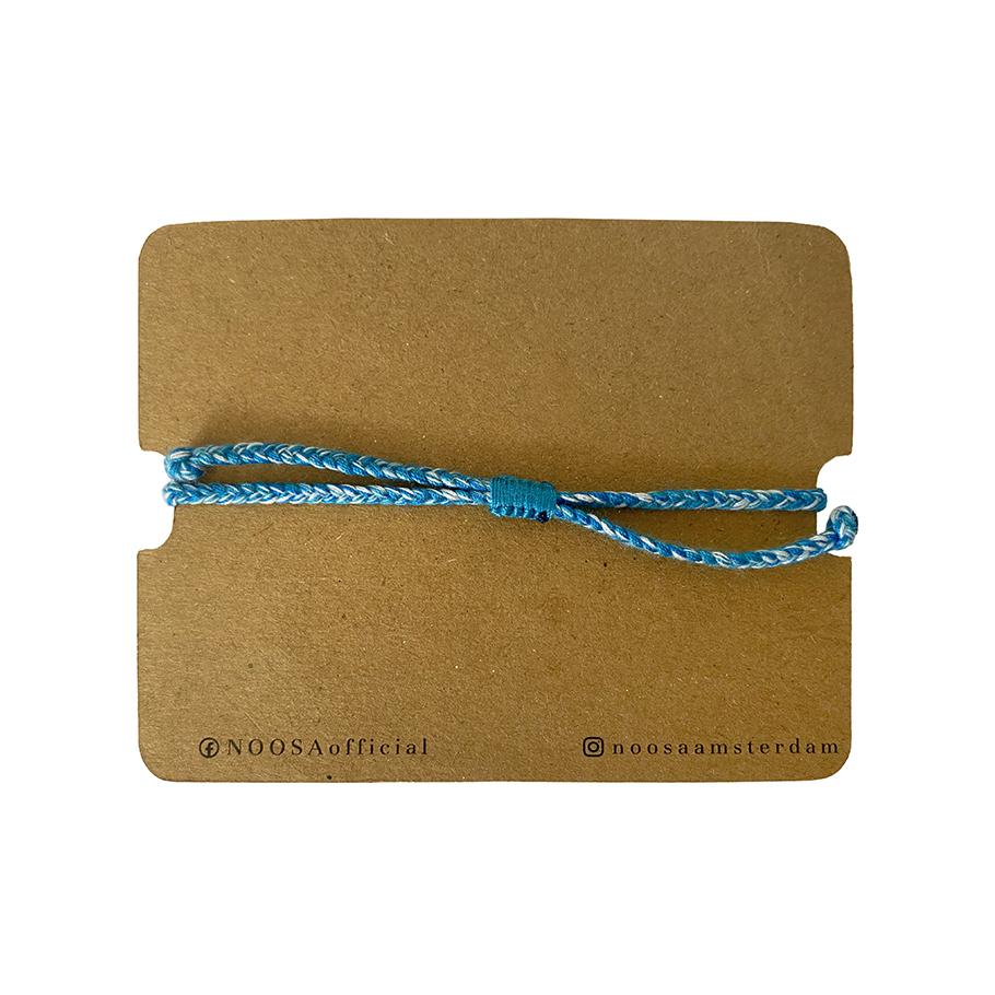 NOOSA Relic Aqua Hand Braided Cotton Bracelet Gold