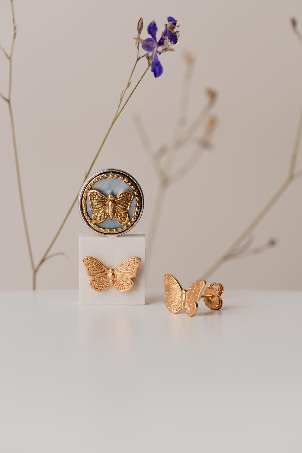 NOOSA Relic Butterfly earstuds (price per pair)