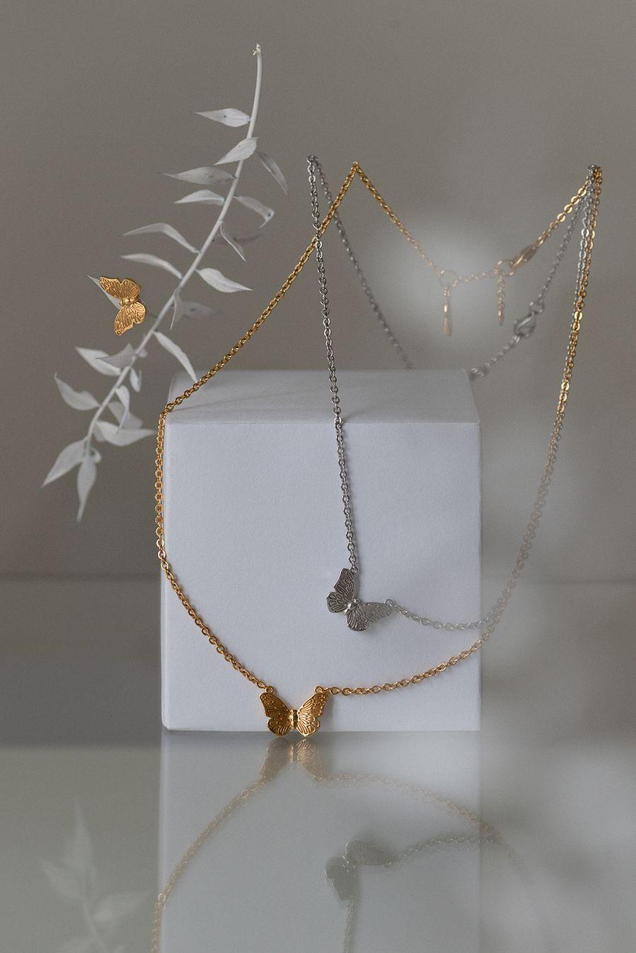 NOOSA Relic Butterfly Necklace Gold-plated Silver