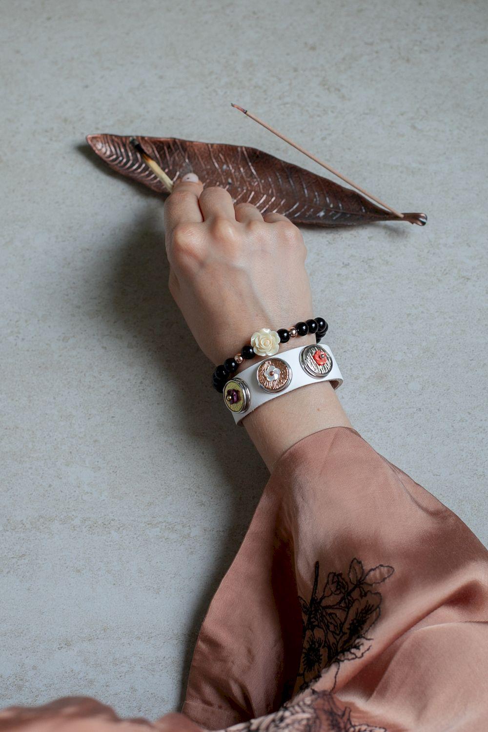 NOOSA Rosehip Black Onyx Stretch Bracelet