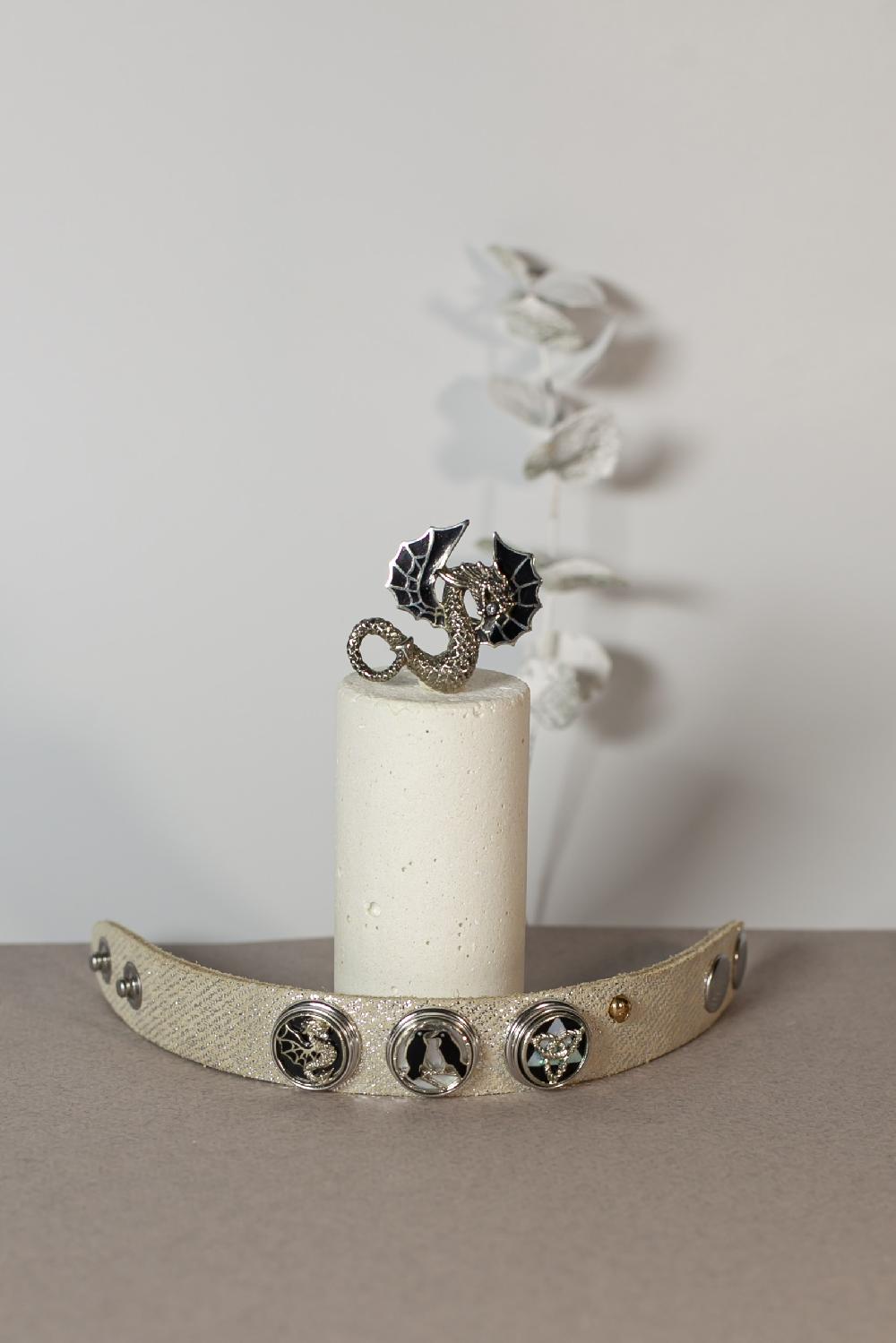 NOOSA White Dragon Brooch