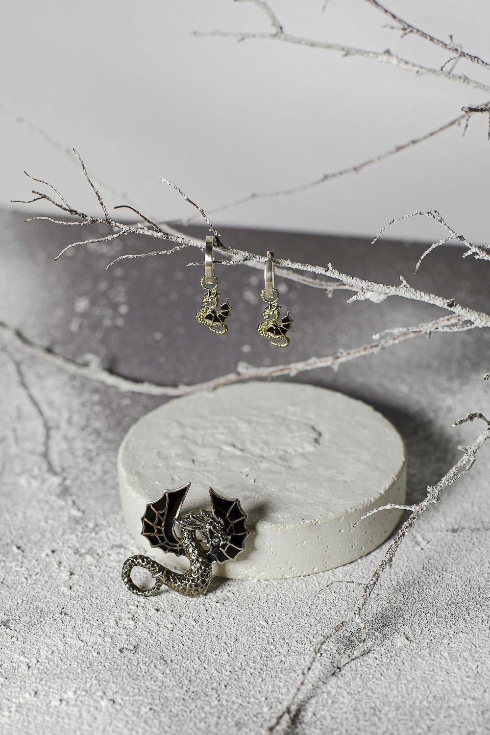 NOOSA White Dragon Brooch