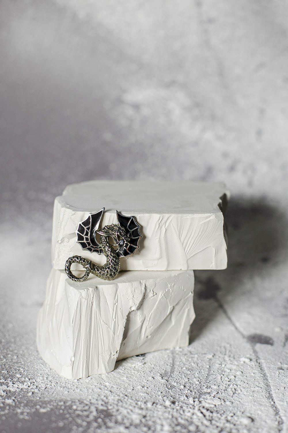 NOOSA White dragon brooch