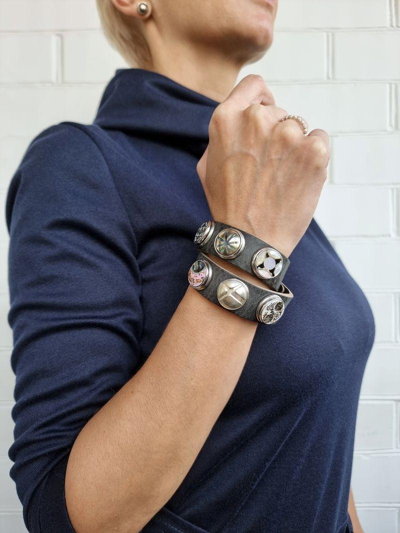 NOOSA Original Classic Double Bracelet Black Graphite