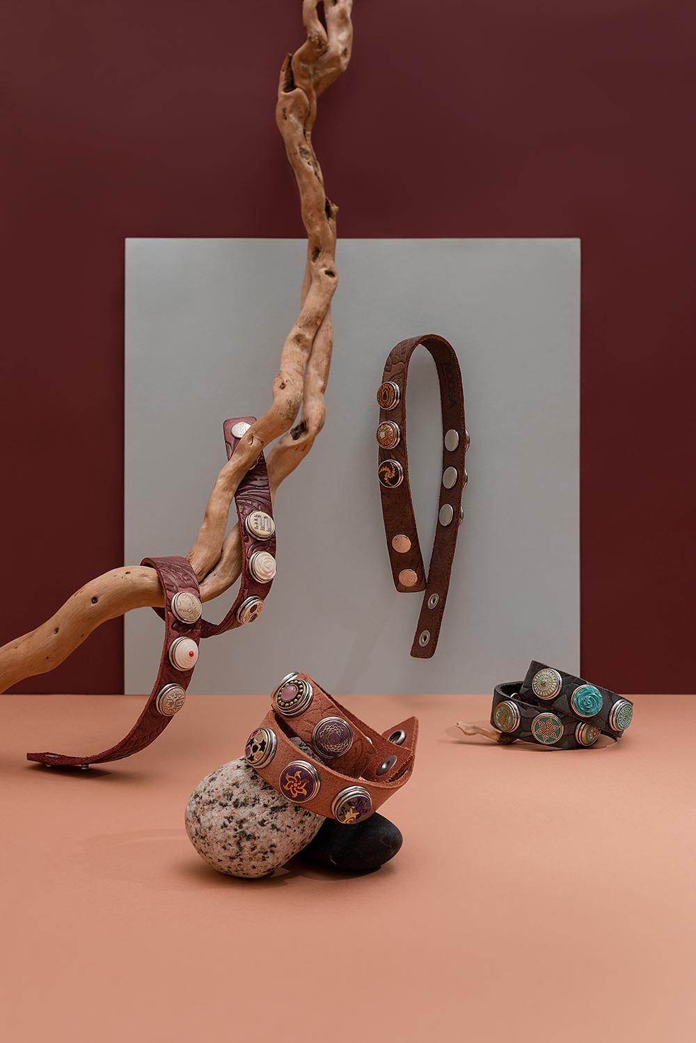 NOOSA Original Classic Double Bracelet Embossed Blue