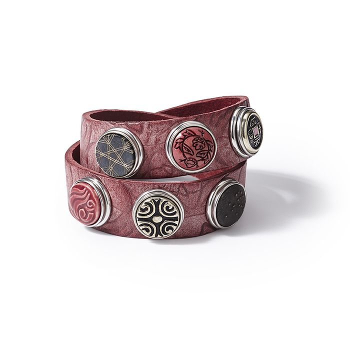 NOOSA Original Classic Double Bracelet Embossed Bordeaux