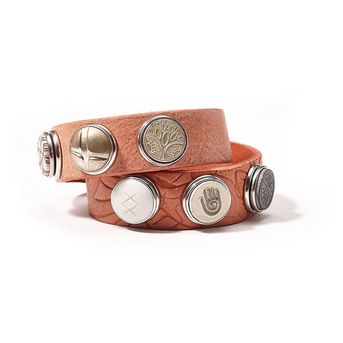 NOOSA Original Classic Double Bracelet Embossed Peach