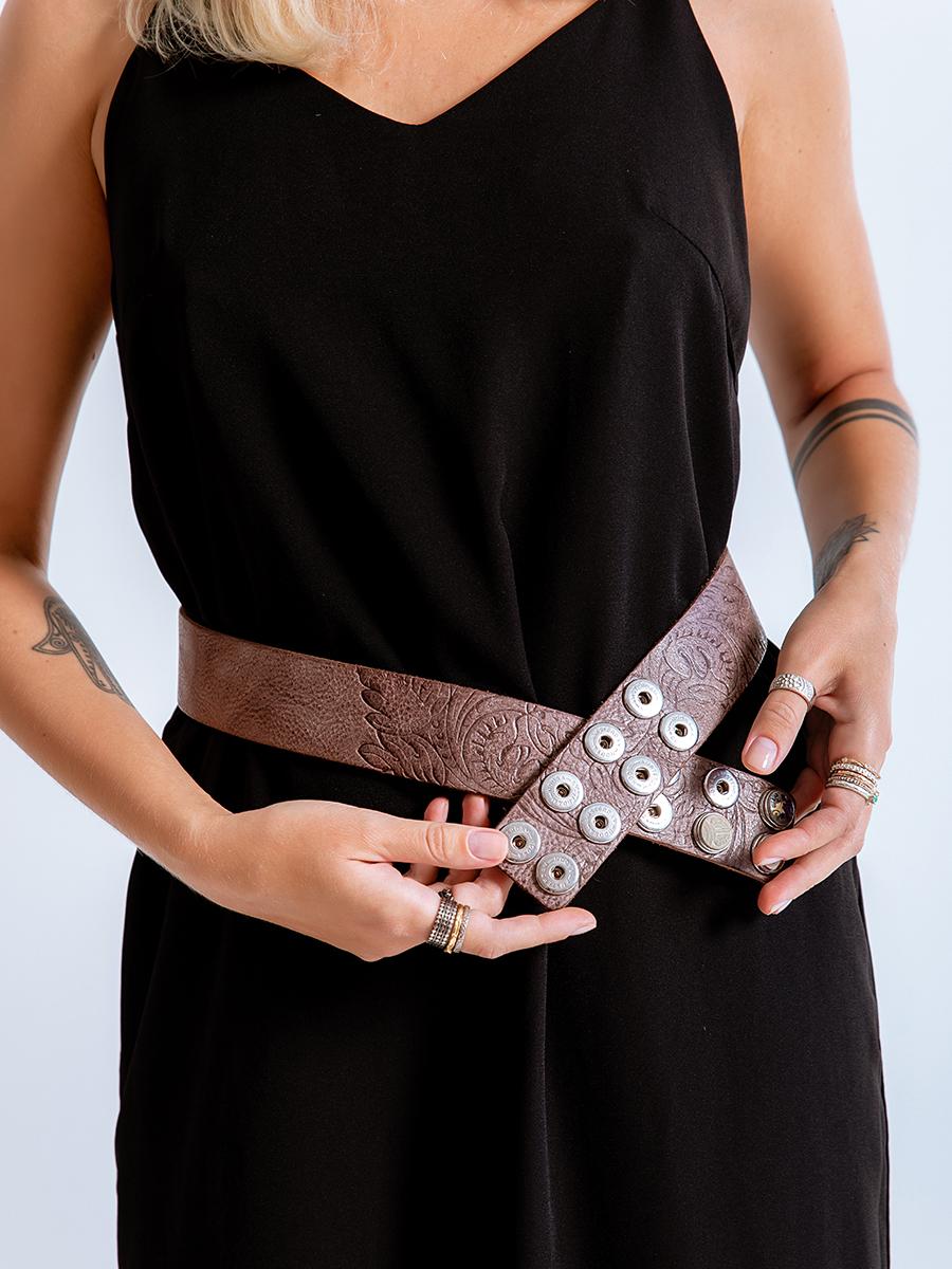 NOOSA Original Classic Wide Belt Embossed Chocolate