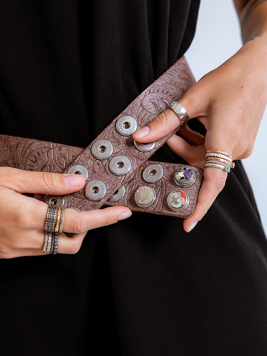 NOOSA Original Classic Wide Belt Embossed Chocolate