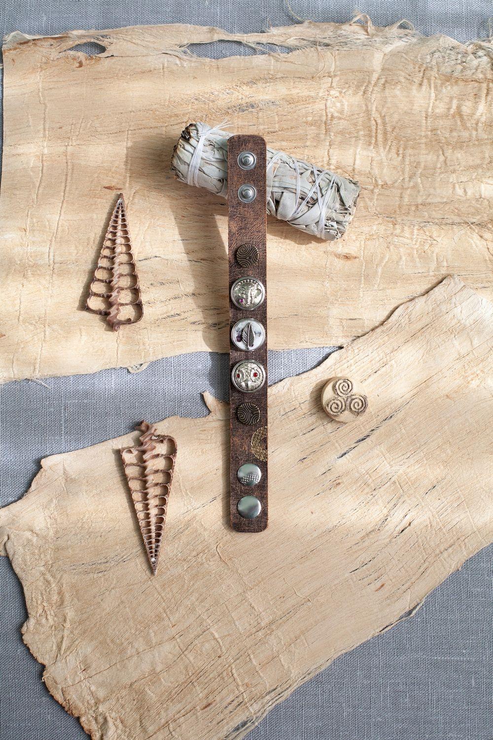 NOOSA Original Danu Bracelet Brown Cork Gold Spark LTD Edition