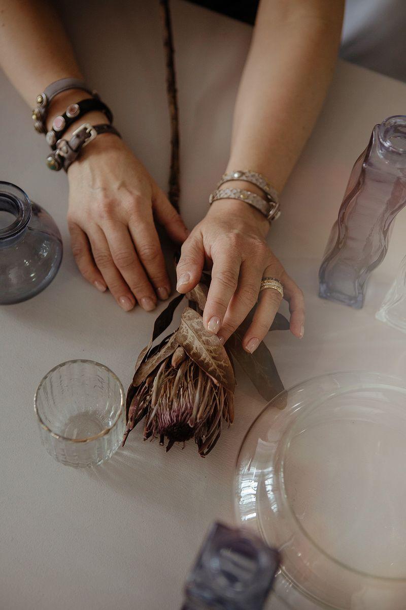 NOOSA Petite Salmon Leather Double Bracelet With Magnetic Lock Grey