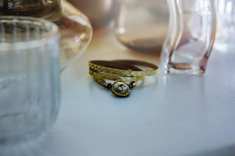 NOOSA Petite Triple Ocean Bracelet Salmon Skin Gold