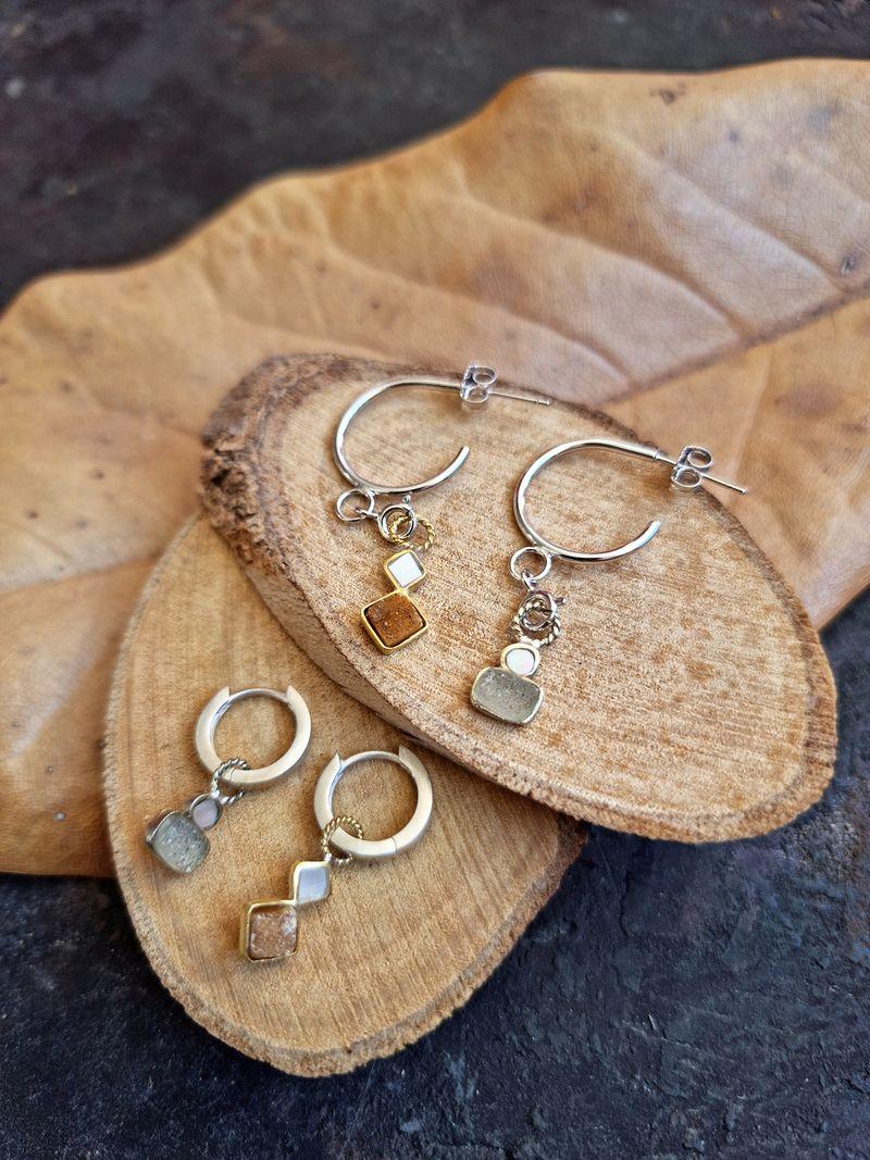 NOOSA Relic Mix & match classic creole earrings silver (price per pair)