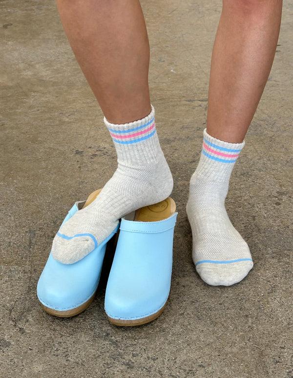 Nordic Muse Bright Grey Cotton Girlfriend Socks Le Bon Shoppe