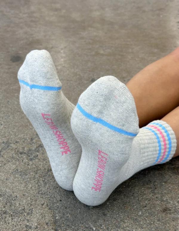 Nordic Muse Bright Grey Cotton Girlfriend Socks Le Bon Shoppe
