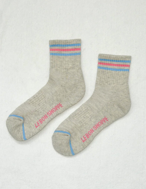 Nordic Muse Bright Grey Cotton Girlfriend Socks Le Bon Shoppe