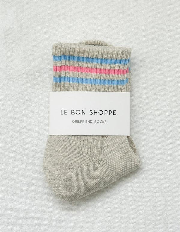 nordic muse Bright Grey Cotton Girlfriend Socks Le Bon Shoppe