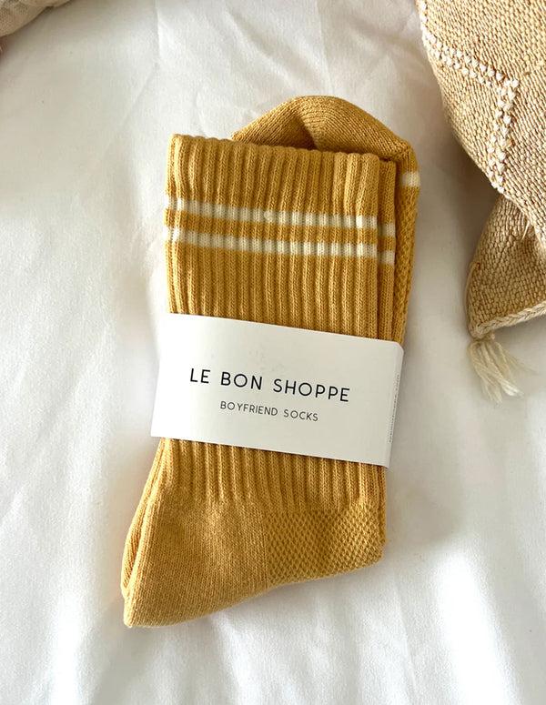 nordic muse Butter Yellow Boyfriend Socks Le Bon Shoppe