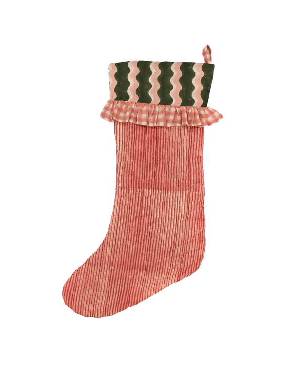 nordic muse Candy Cane Stripe Christmas Stocking YONDER
