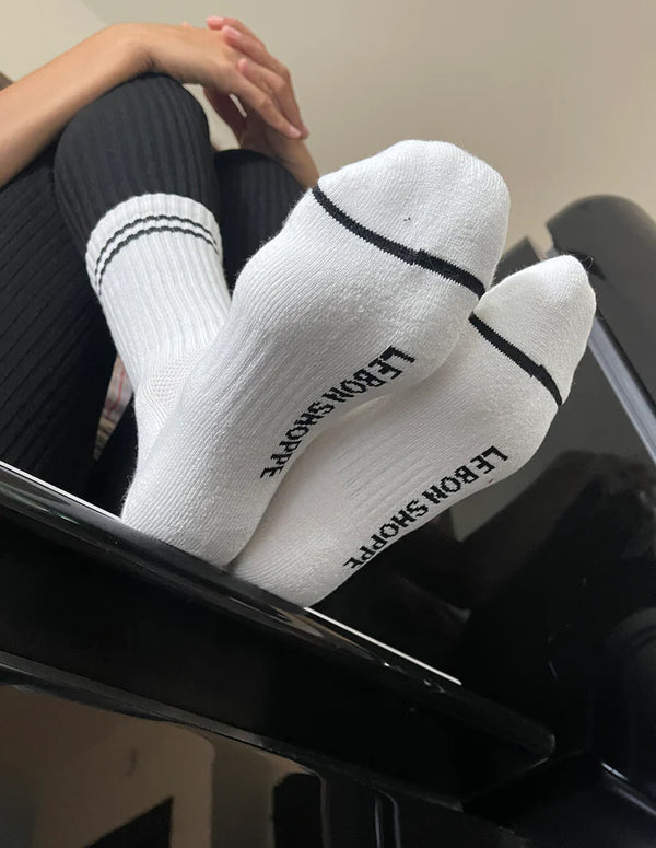 Nordic Muse Classic White Boyfriend Socks Le Bon Shoppe