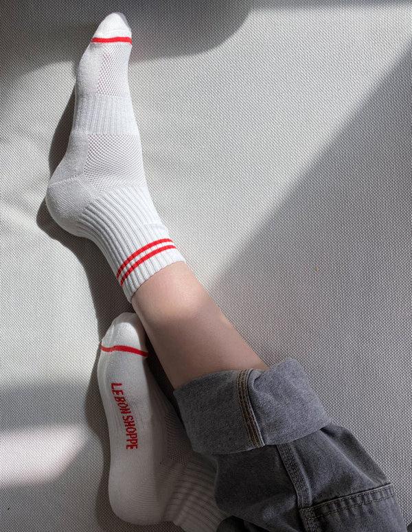 Nordic Muse Clean White Boyfriend Socks Le Bon Shoppe