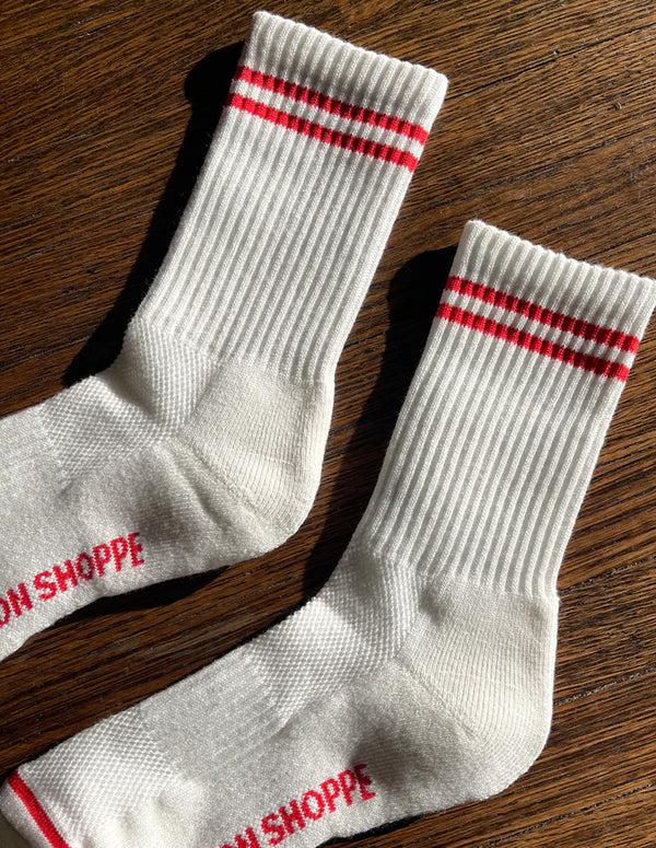 Nordic Muse Clean White Boyfriend Socks Le Bon Shoppe