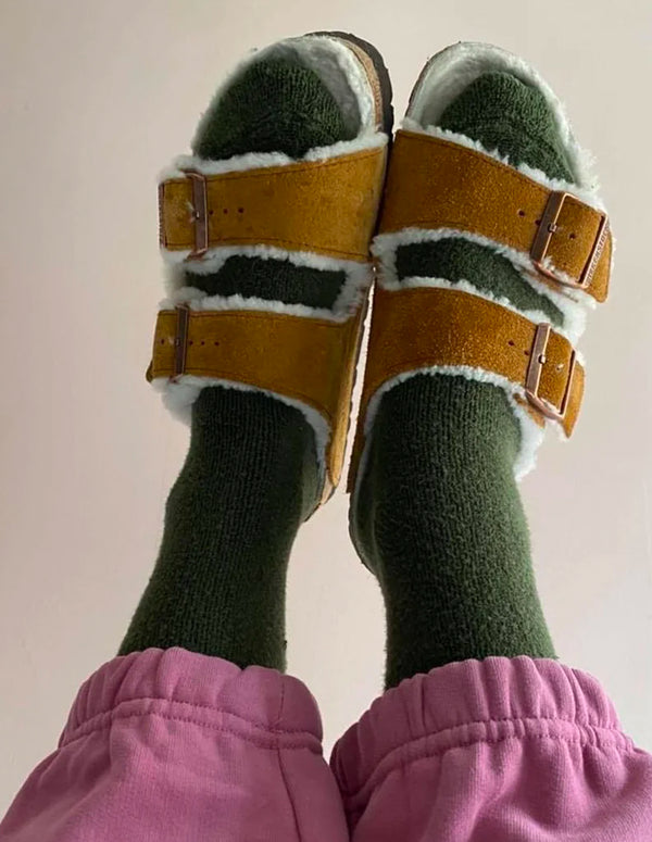 nordic muse Forest Green Cotton Cloud Socks Le Bon Shoppe
