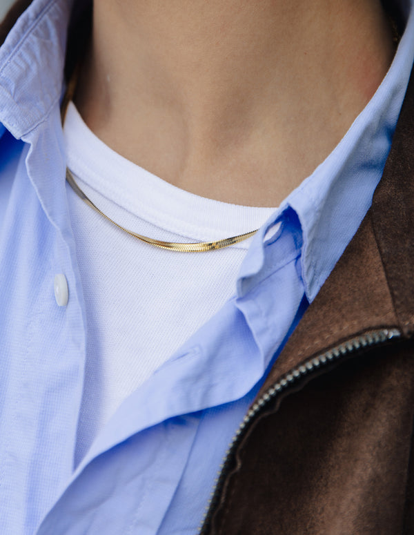 Nordic Muse Gold Snake Chain Choker Necklace Tarnish-Free Gold Plating