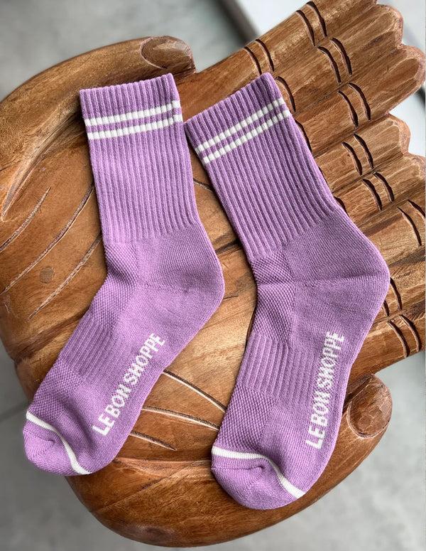 Nordic Muse Grape Purple Boyfriend Socks Le Bon Shoppe