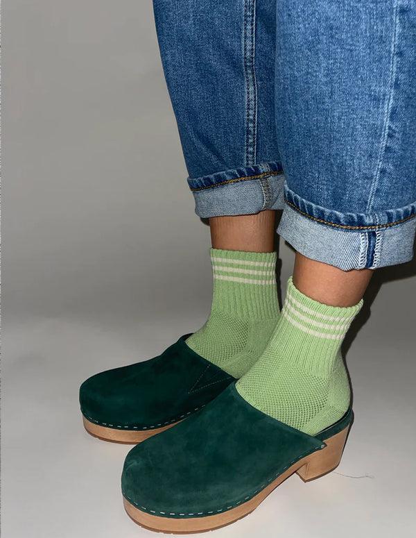 Nordic Muse Green Leaf Girlfriend Socks Le Bon Shoppe