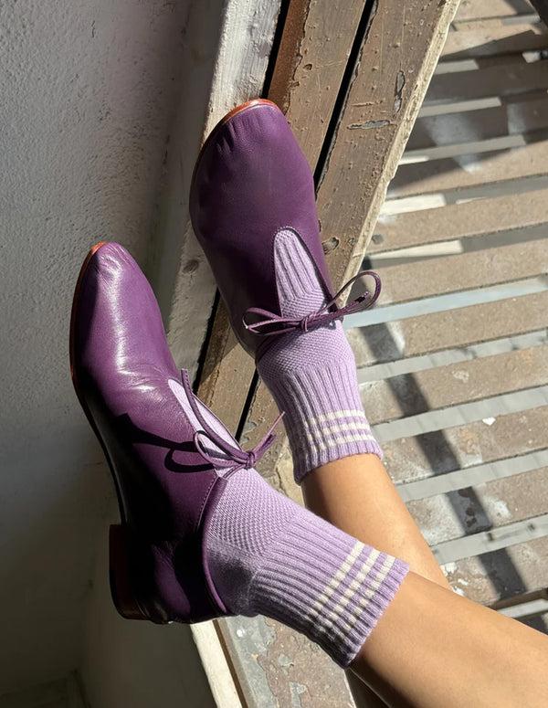 Nordic Muse Iris Purple Cotton Girlfriend Socks Le Bon Shoppe
