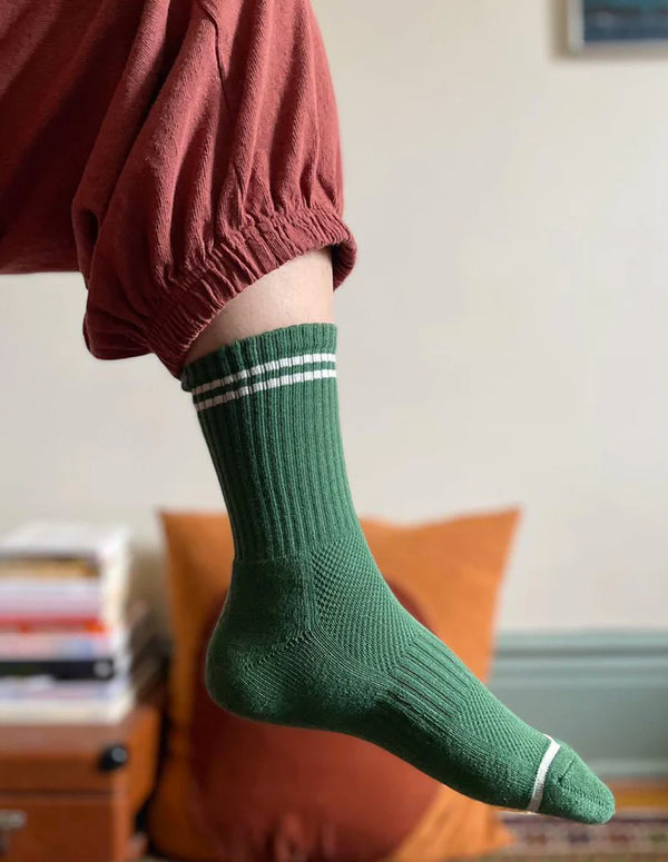 Nordic Muse Moss Green Boyfriend Socks Le Bon Shoppe