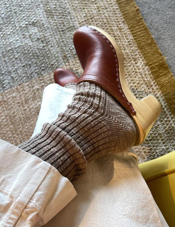 Nordic Muse Flax Brown Cottage Socks Le Bon Shoppe