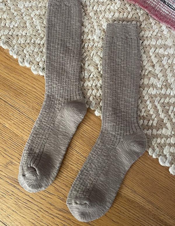 Nordic Muse Flax Brown Cottage Socks Le Bon Shoppe
