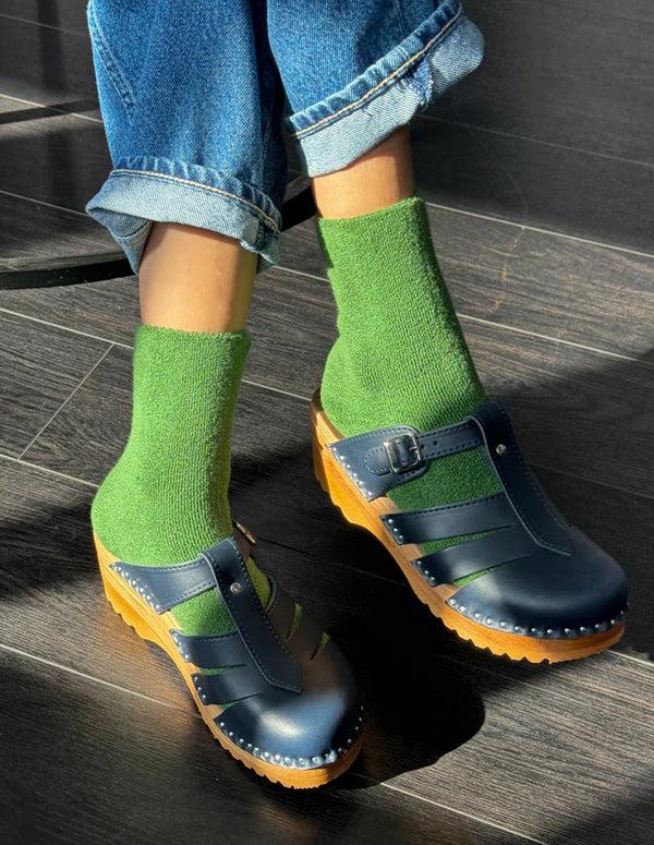 Nordic Muse Kale Green Cloud Socks Le Bon Shoppe